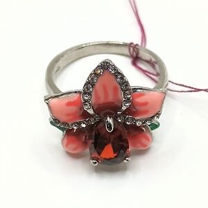 Pink and Red Floral Ring Size 10